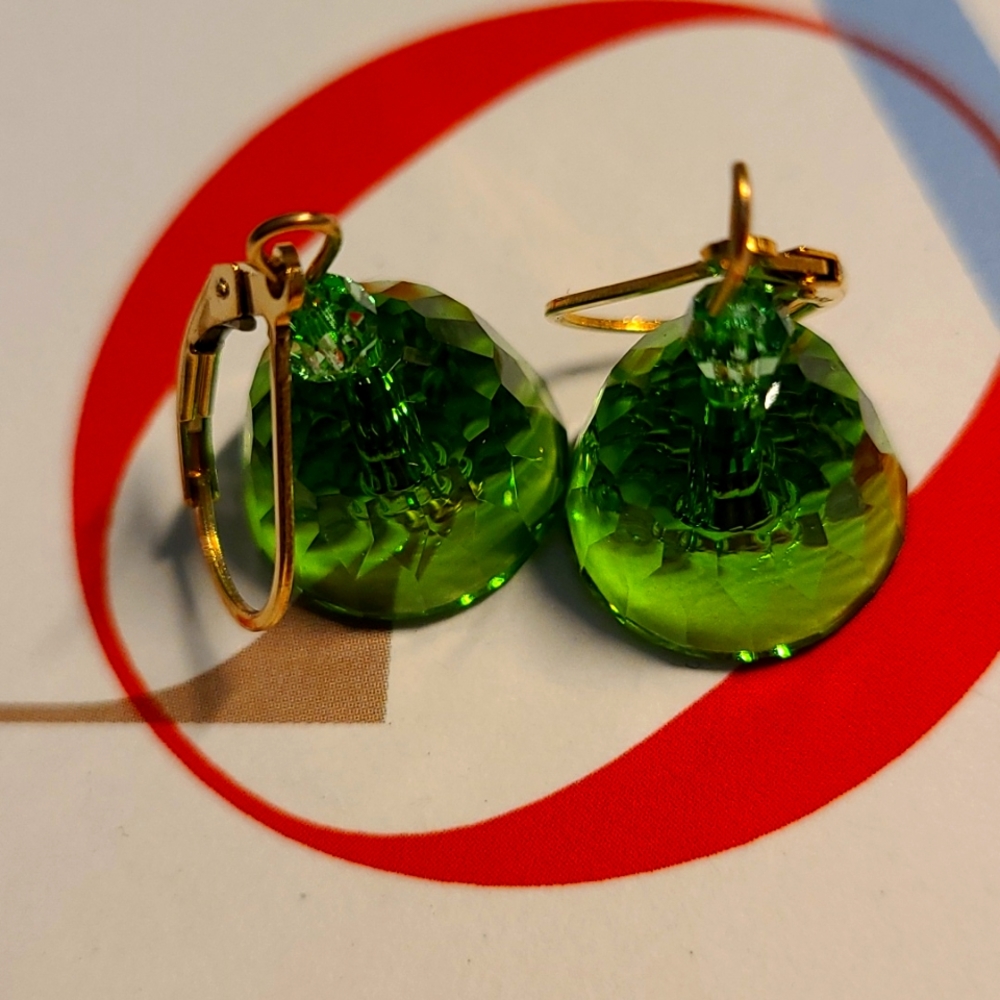 Handmade Swarovski Green Earrings